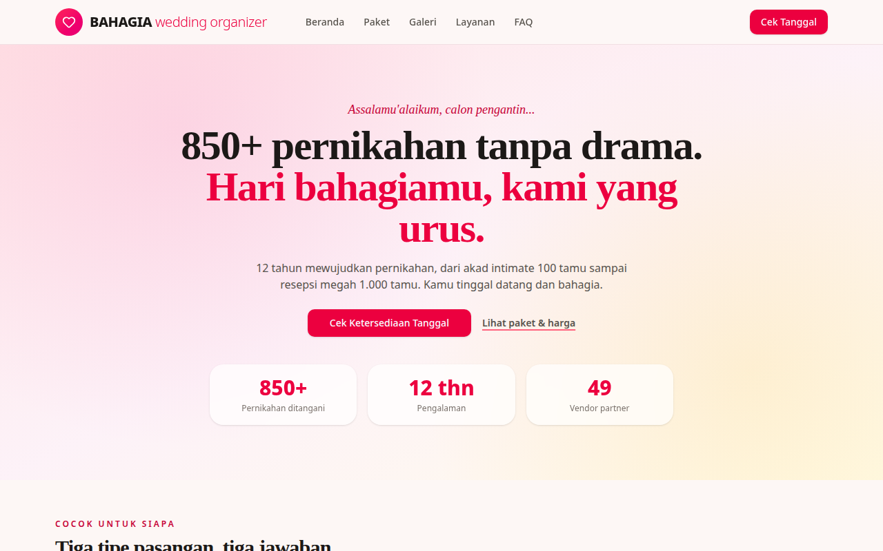 Screenshot BAHAGIA WO